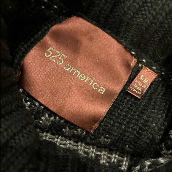 525 America Cashmere Wool Blend Turtleneck Poncho - Picture 6 of 7